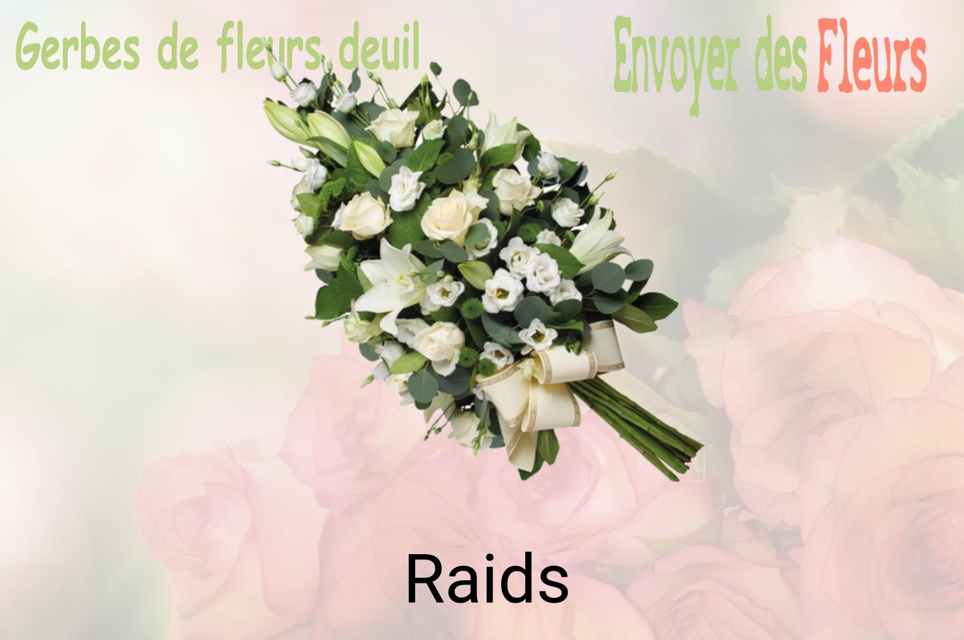 Gerbe de fleurs de deuil livrée à Raids